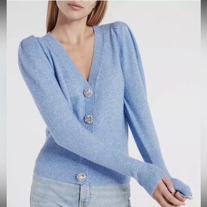 Express Light Blue Cardigan with Decorative Buttons